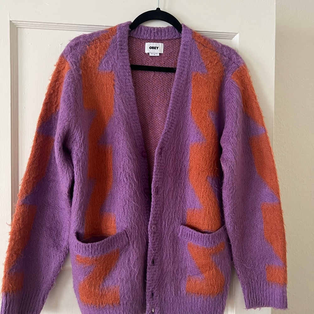 Obey Pink & Purple Cardigan